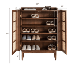 Gharaana Shoe Racks Vyut 45" Wooden Shoe Cabinet