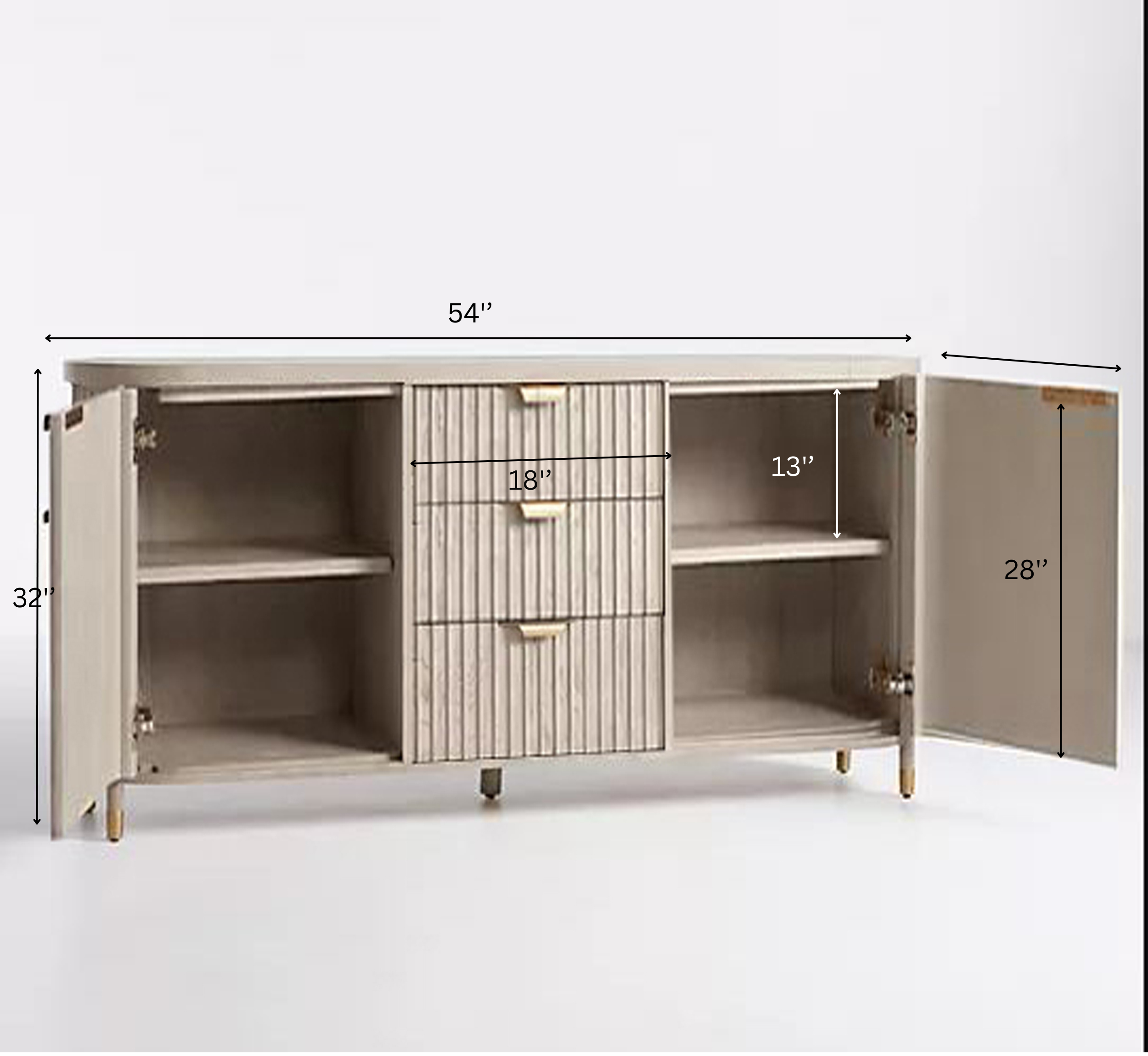 Gharaana Sideboards Alchemy Wooden 54" Sideboard