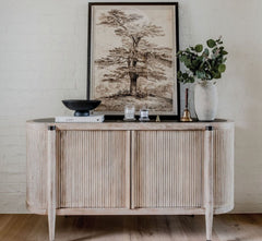 Gharaana Sideboards Rib Wooden 4.5FT Console