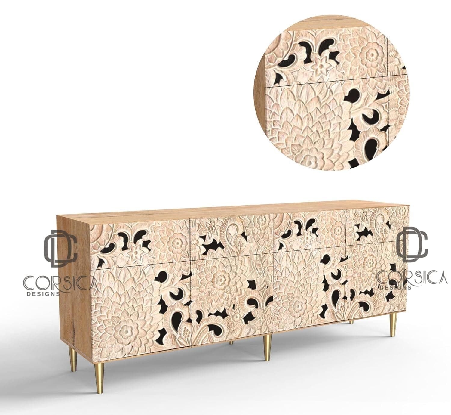 Gharaana Sideboards Ruchi Wooden 70" Sideboard