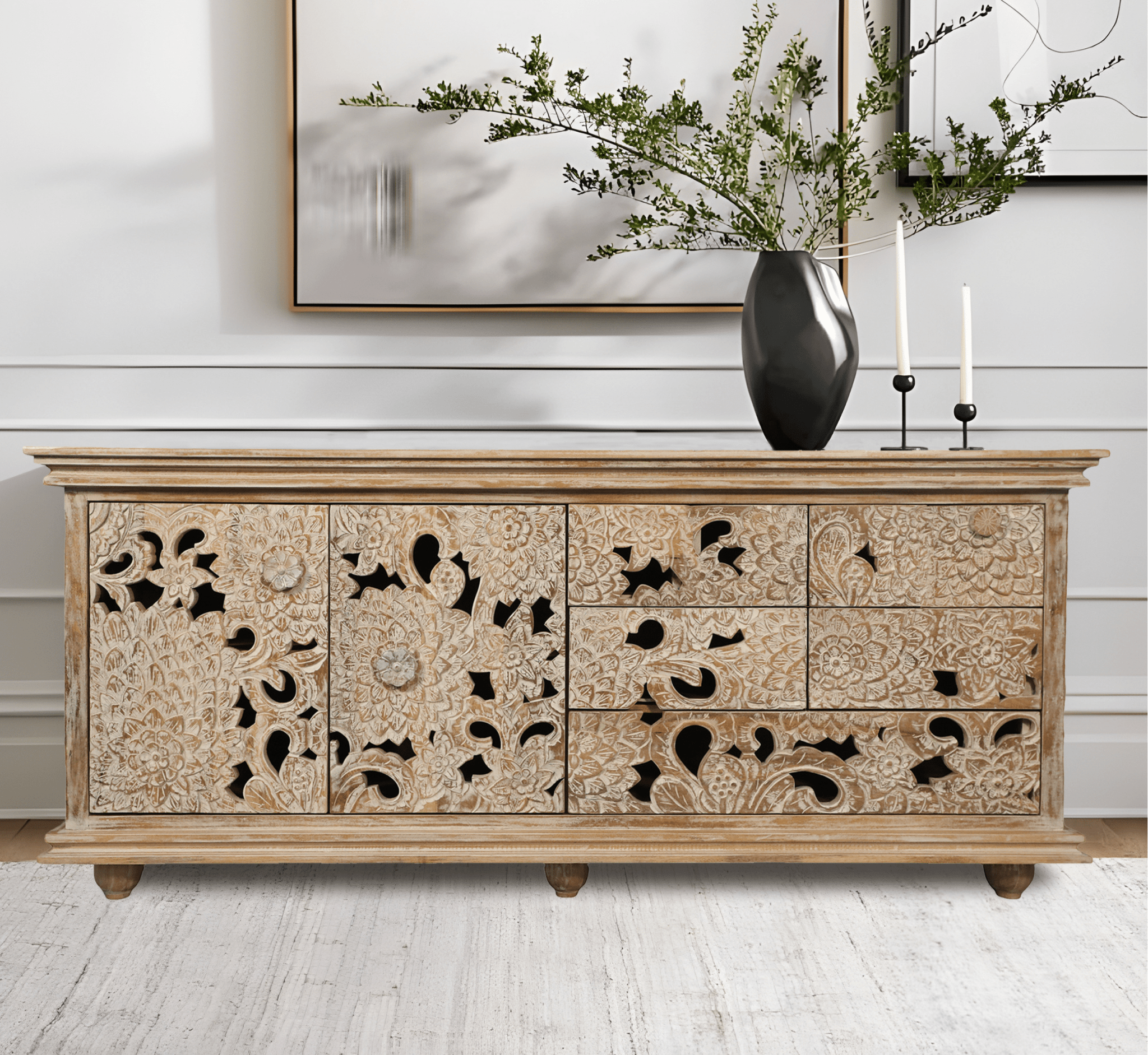 Ruchi Wooden 70" Sideboard - Sideboards - Gharaana