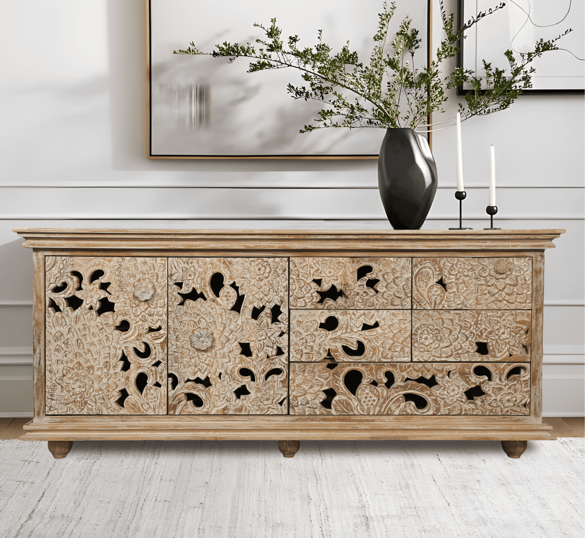 Ruchi Wooden 70" Sideboard - Sideboards - Gharaana