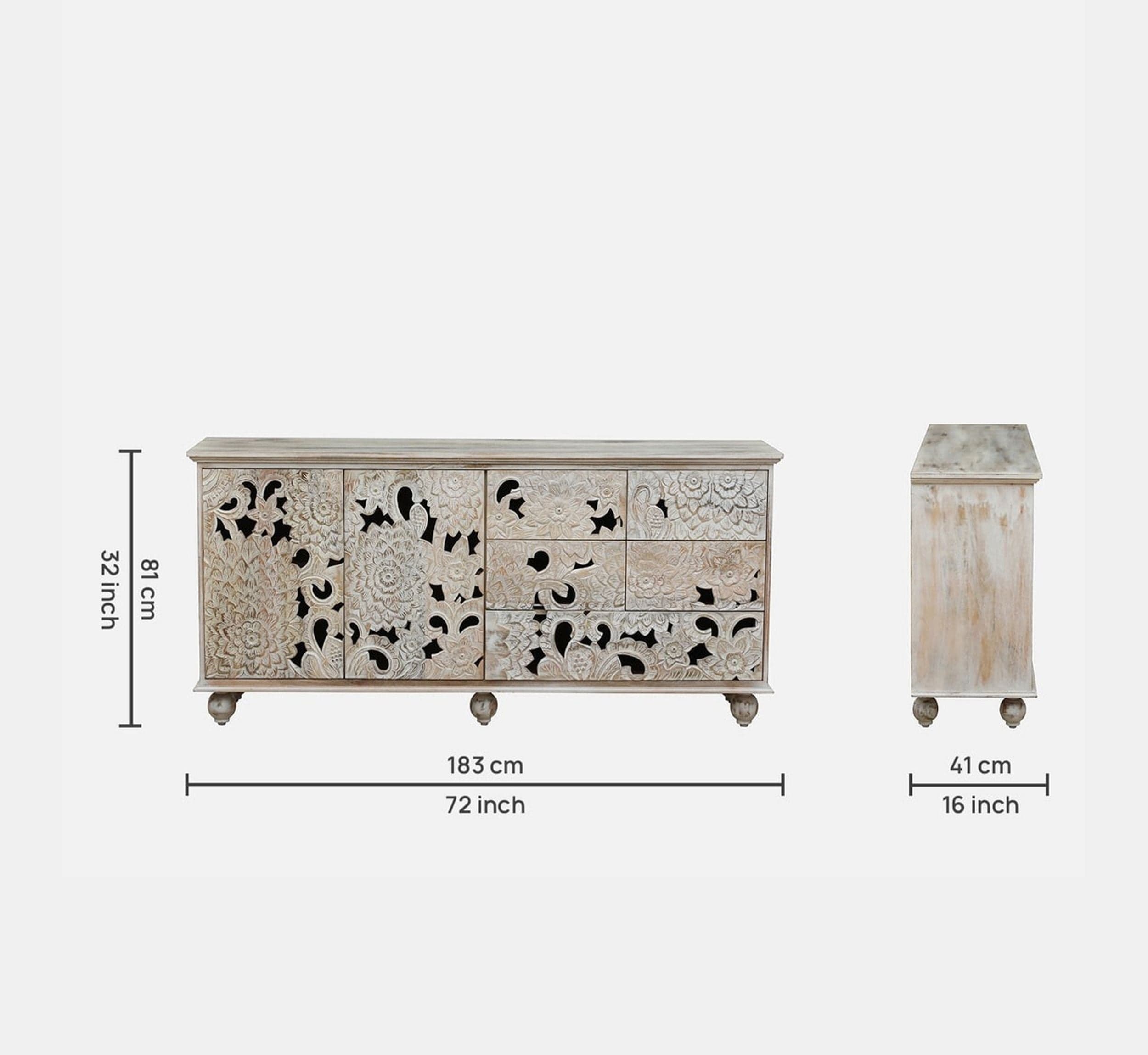 Ruchi Wooden 70" Sideboard - Sideboards - Gharaana