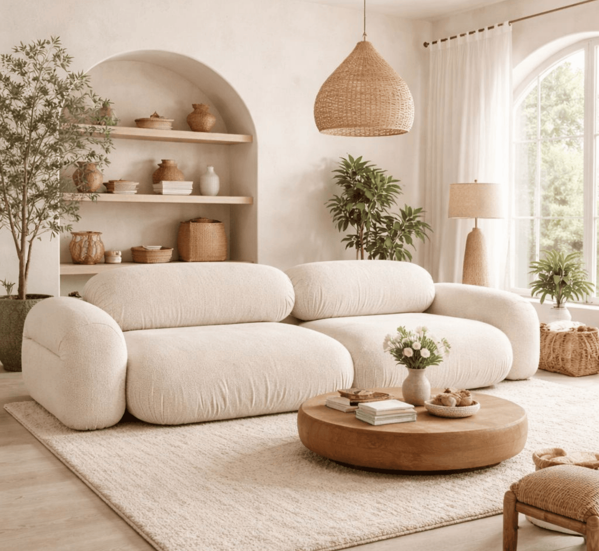 Gharaana Sofas Brat Plush Wooden Upholstered Sofa Set