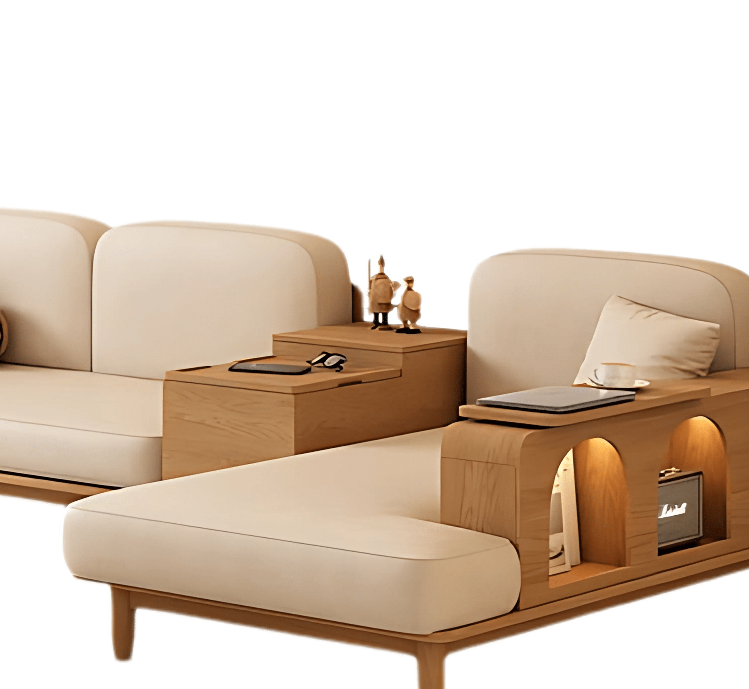 Gharaana Sofas Cara Custom Wooden Upholstered Sofa & Daybed