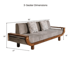 Gharaana Sofas Century Custom Wooden Upholstered Sofa