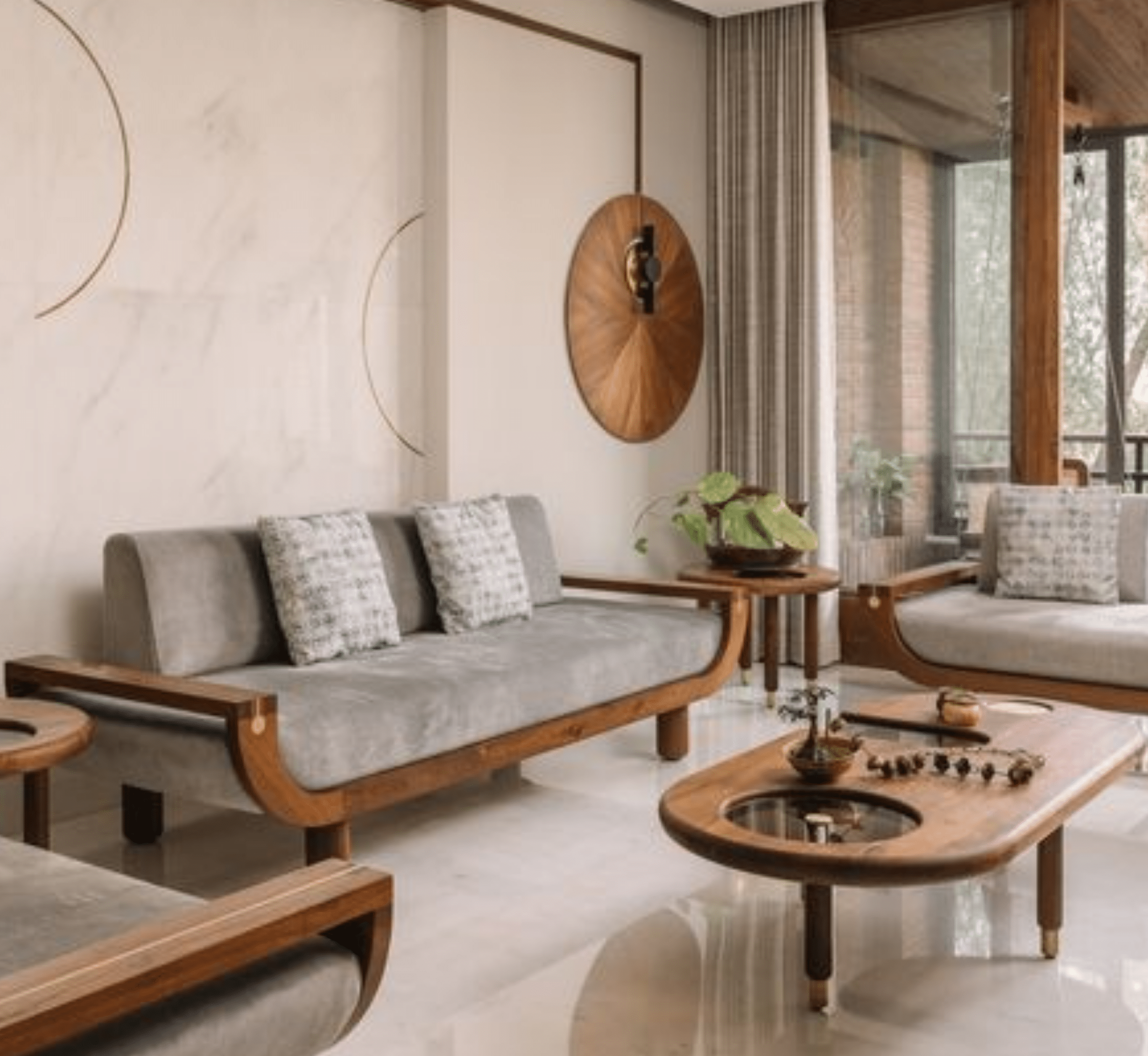 Gharaana Sofas Century Custom Wooden Upholstered Sofa