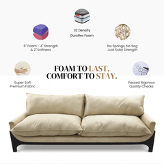 Gharaana Sofas Century Custom Wooden Upholstered Sofa