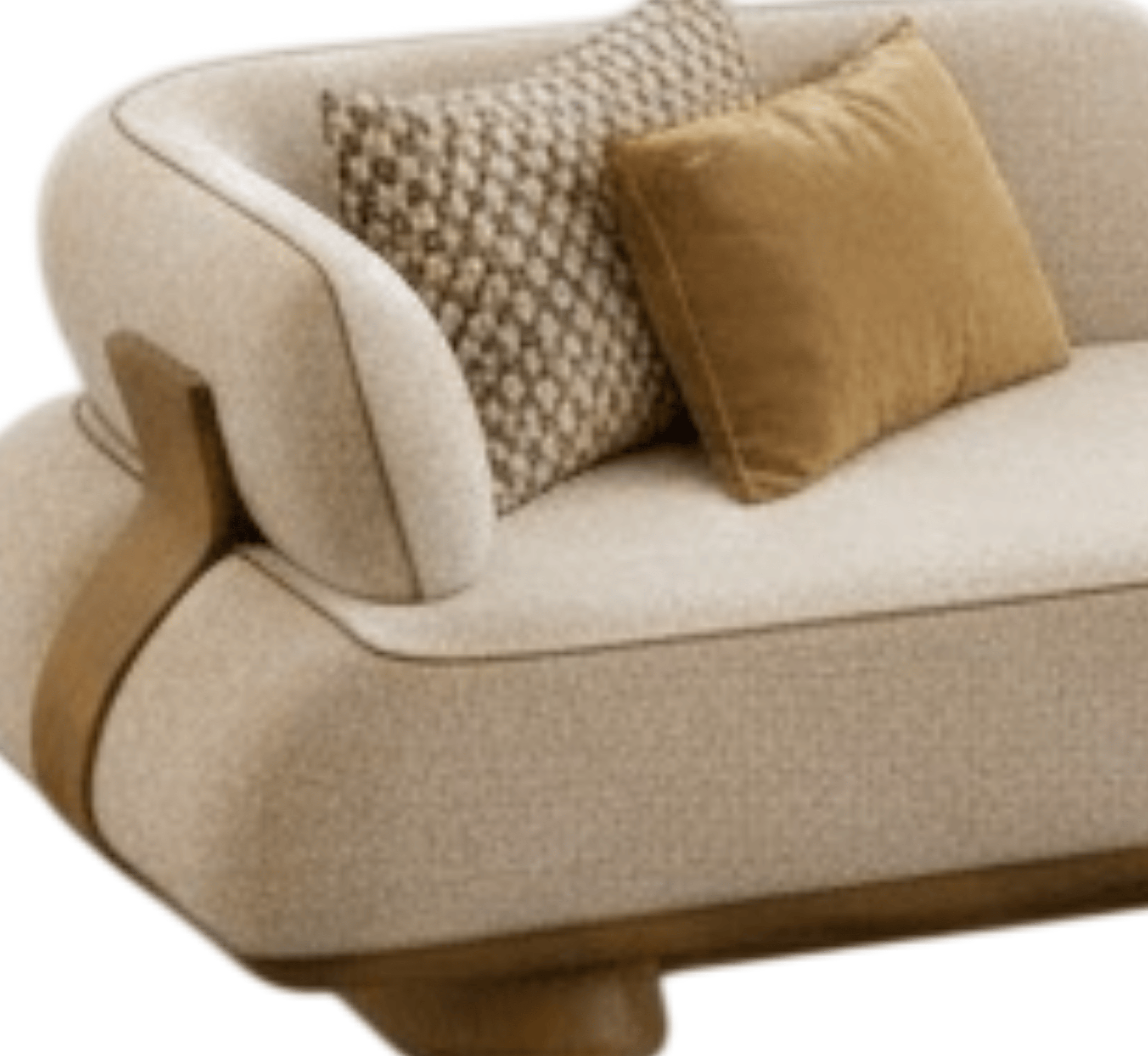 Gharaana Sofas Crest Plush Wooden Upholstered Sofa Set