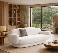 Gharaana Sofas Fleece Plush Wooden Upholstered Sofa Set