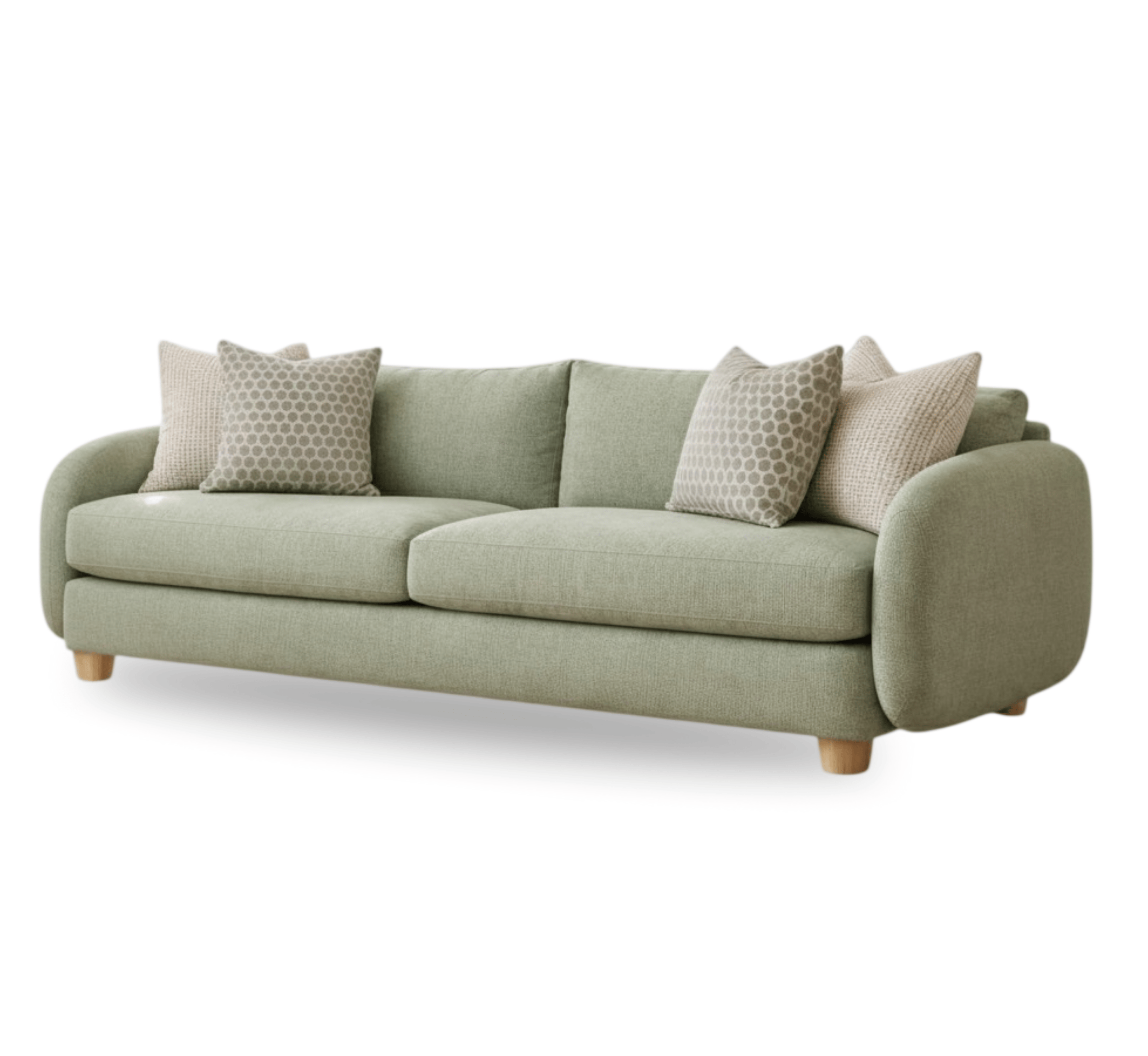 Gharaana Sofas Mellow Plush Wooden Upholstered Sofa Set