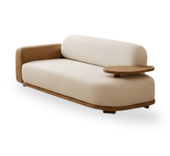 Gharaana Sofas Monte Plush Wooden Upholstered Sofa Set