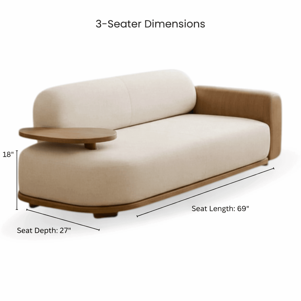 Monte Plush Wooden Upholstered Sofa Set - Sofas - Gharaana