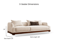 Gharaana Sofas Nestra Plush Wooden Upholstered Sofa Set