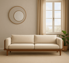 Gharaana Sofas Ohm Custom Wooden Upholstered Sofa