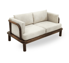 Ohm Custom Wooden Upholstered Sofa - Sofas - Gharaana