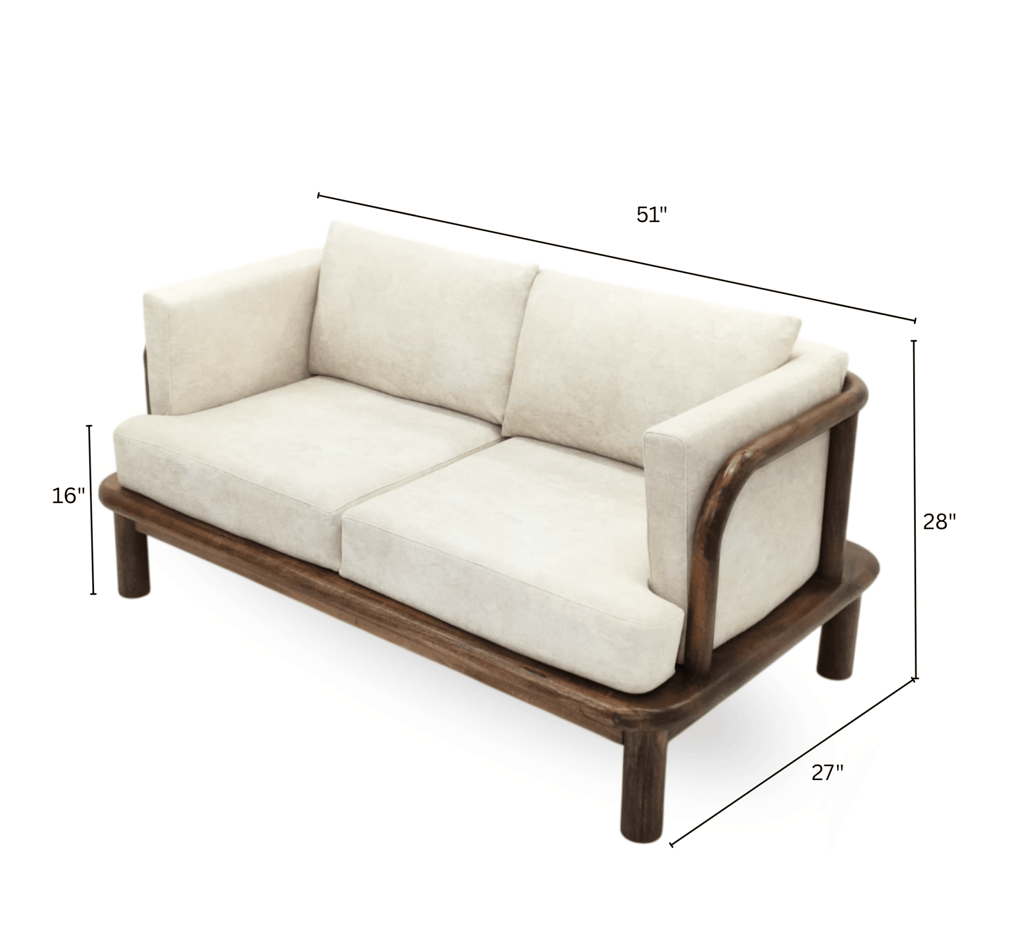 Ohm Custom Wooden Upholstered Sofa - Sofas - Gharaana