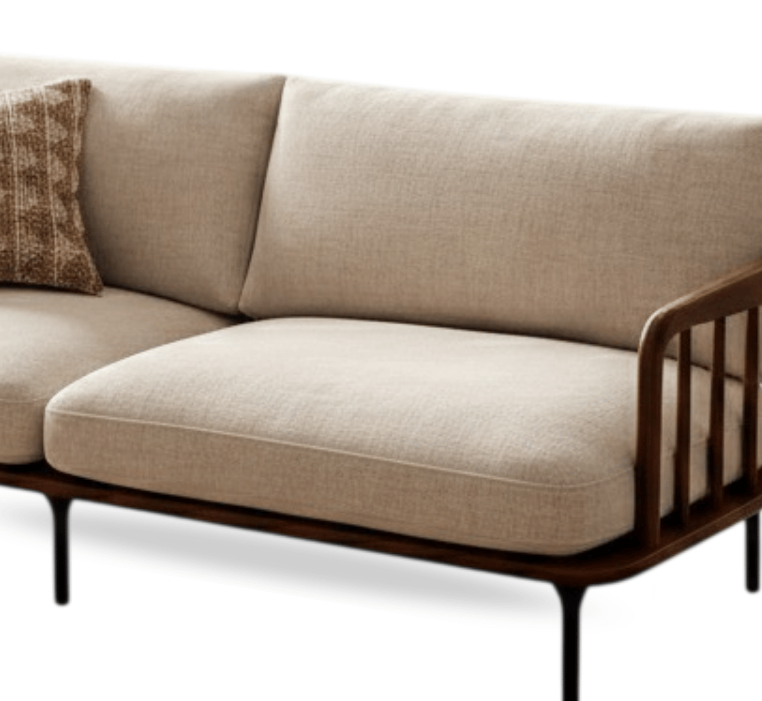 Gharaana Sofas Valenor Plush Wooden Upholstered Sofa Set