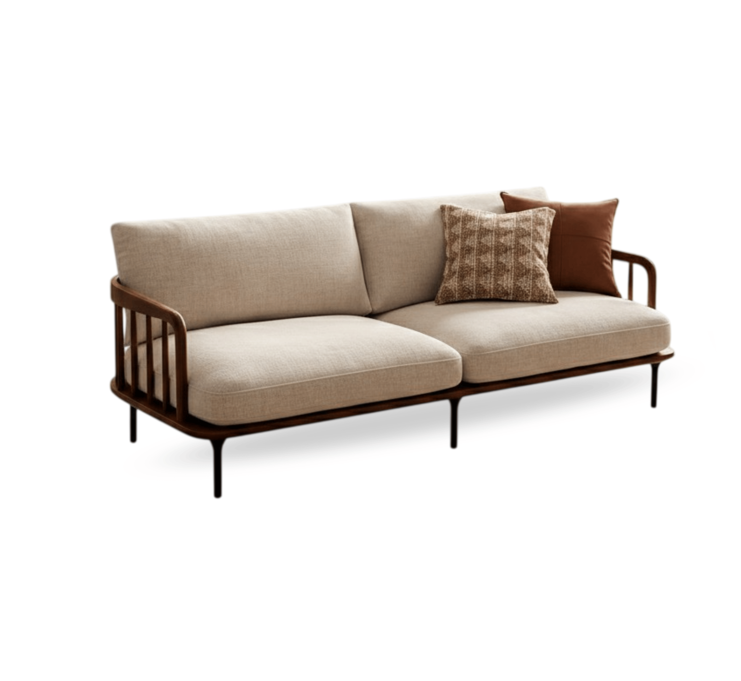 Gharaana Sofas Valenor Plush Wooden Upholstered Sofa Set