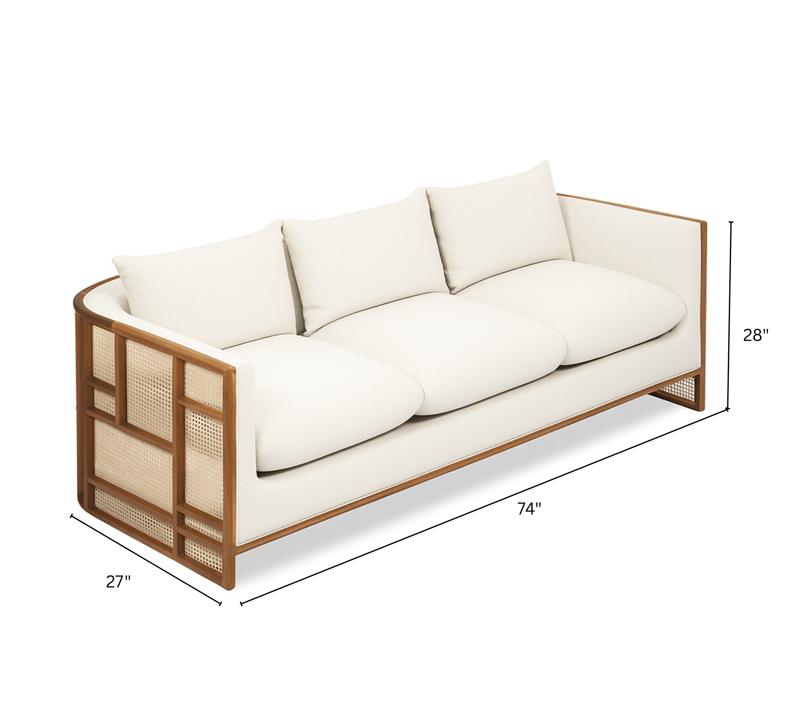 Gharaana Sofas Veda Custom Wooden Upholstered Sofa