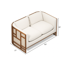 Gharaana Sofas Veda Custom Wooden Upholstered Sofa