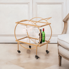 Gharaana Trolleys Aamna 2-Tier Clear Glass Bar Trolley