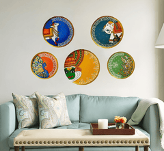 Gharaana Wall Decor Culture Pack of 5 Wall Plates
