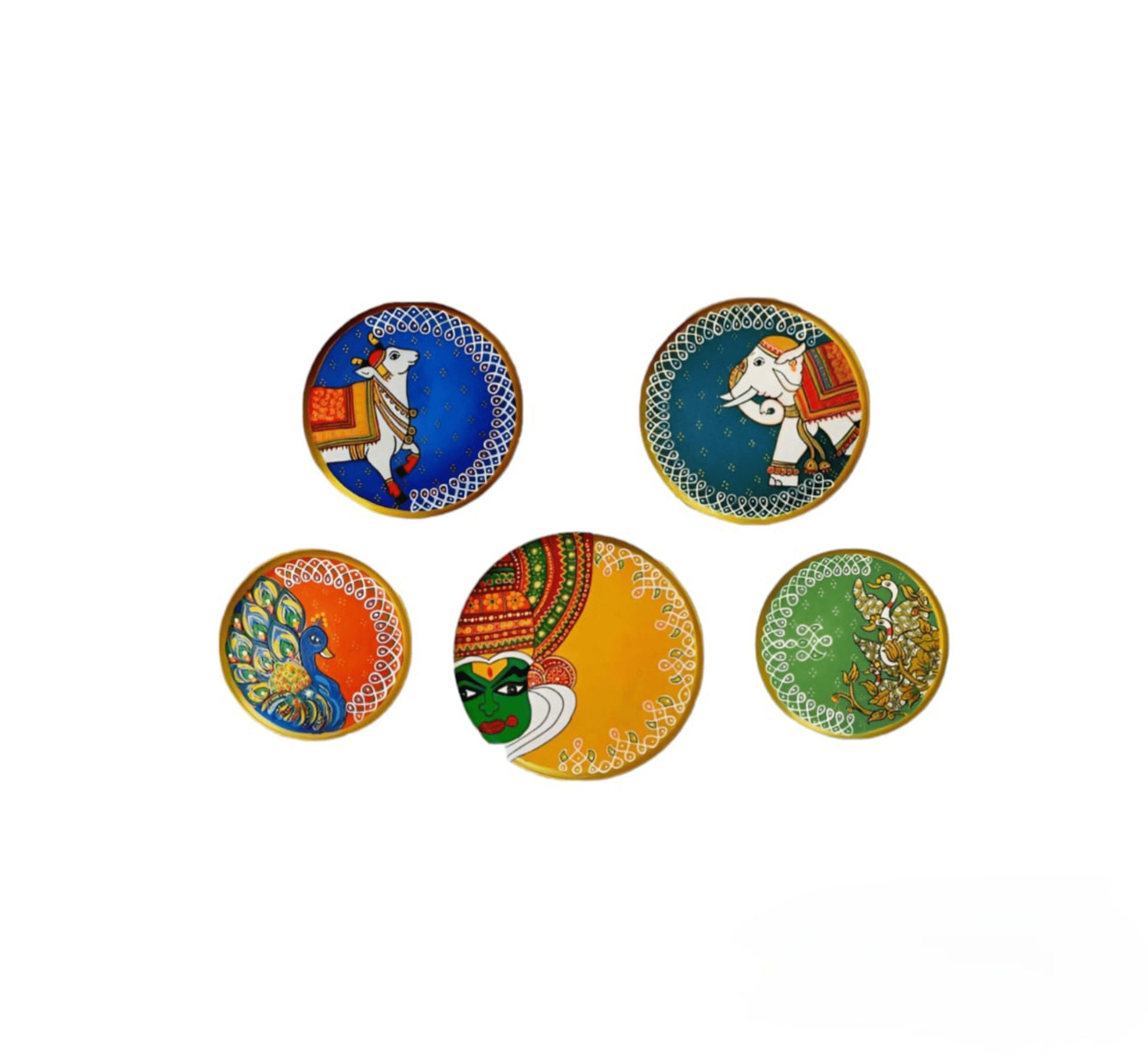 Gharaana Wall Decor Culture Pack of 5 Wall Plates