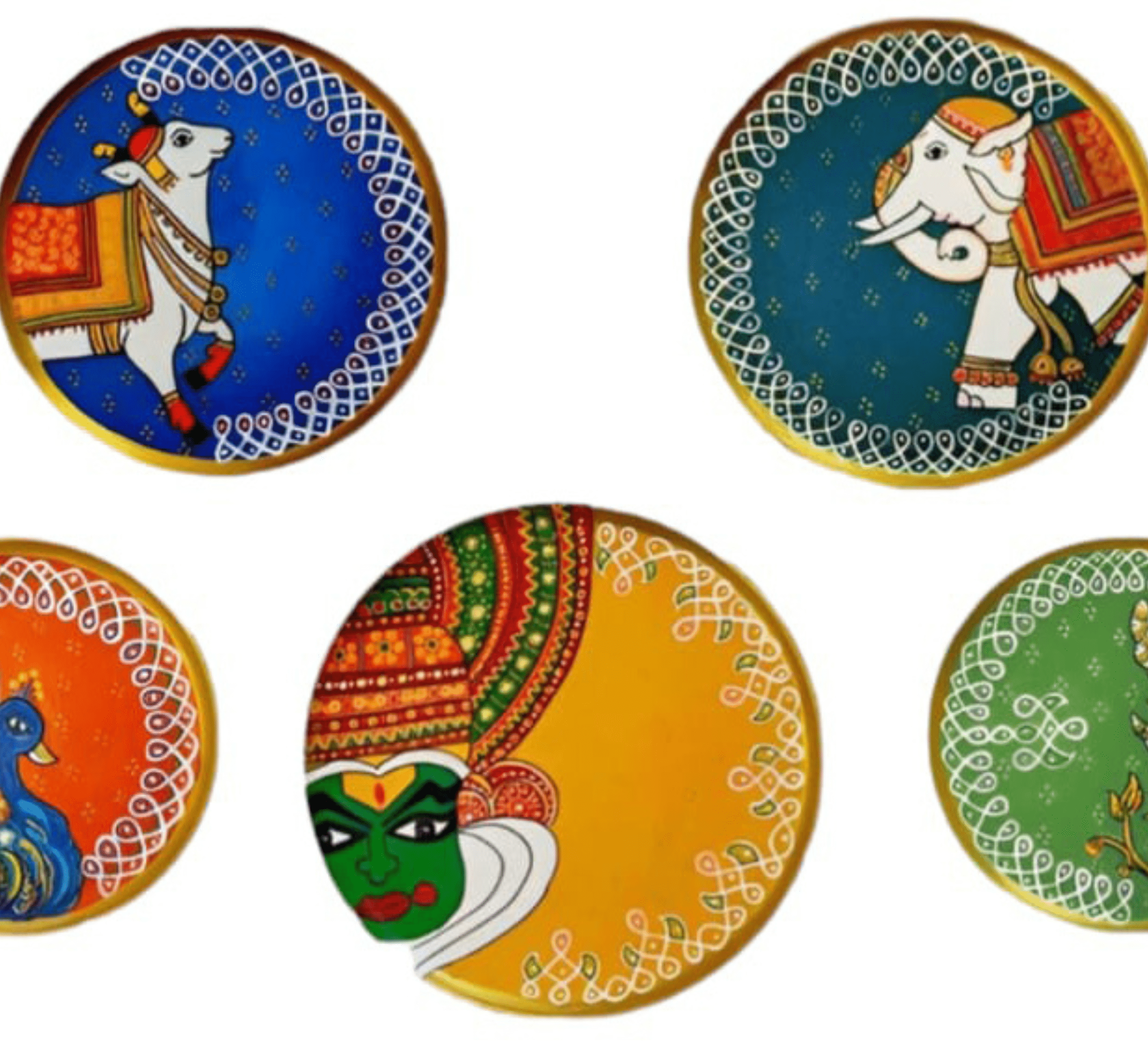 Gharaana Wall Decor Culture Pack of 5 Wall Plates