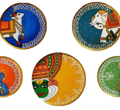 Gharaana Wall Decor Culture Pack of 5 Wall Plates