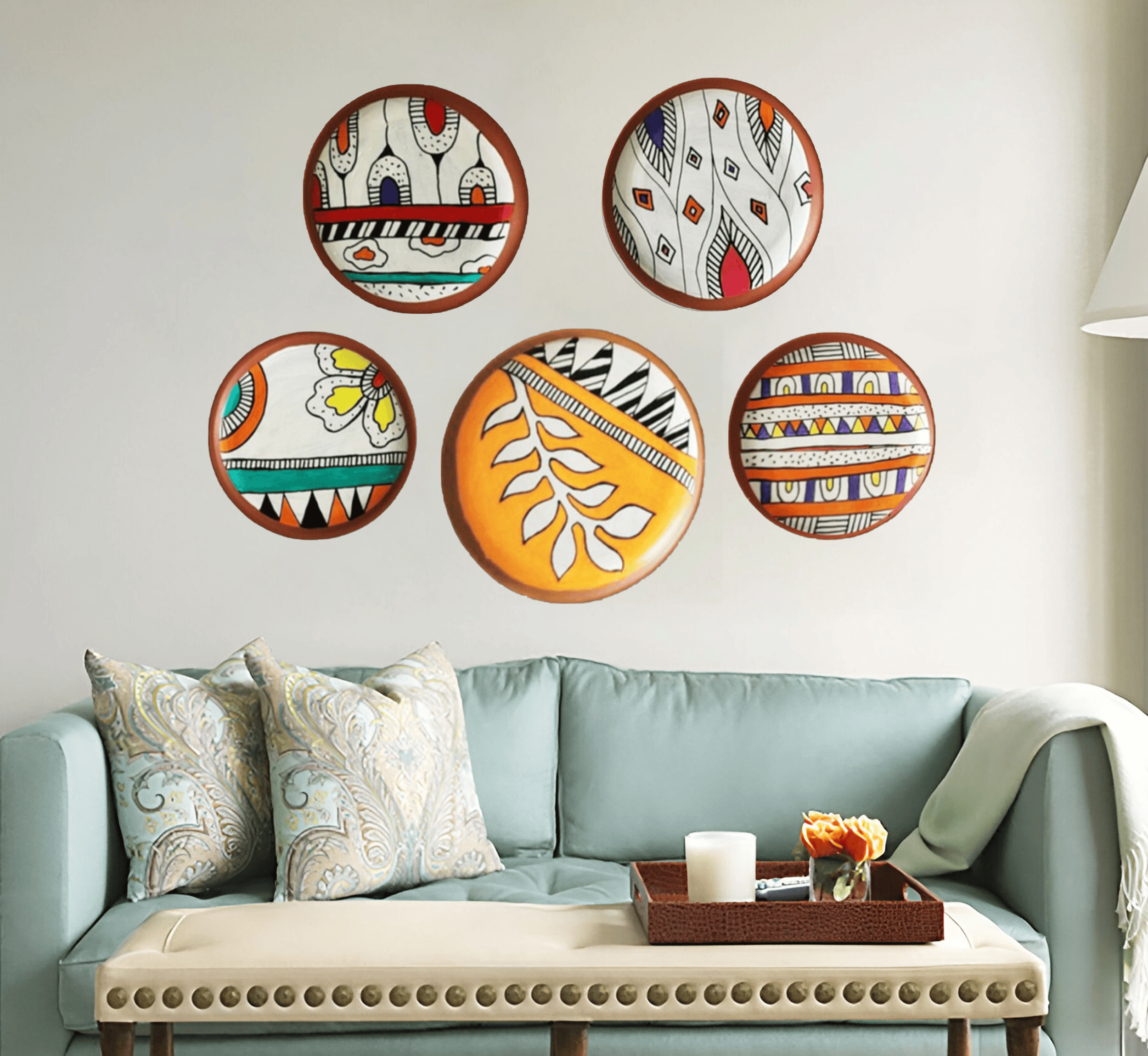 Gharaana Wall Decor Kala Pack of 5 Wall Plates