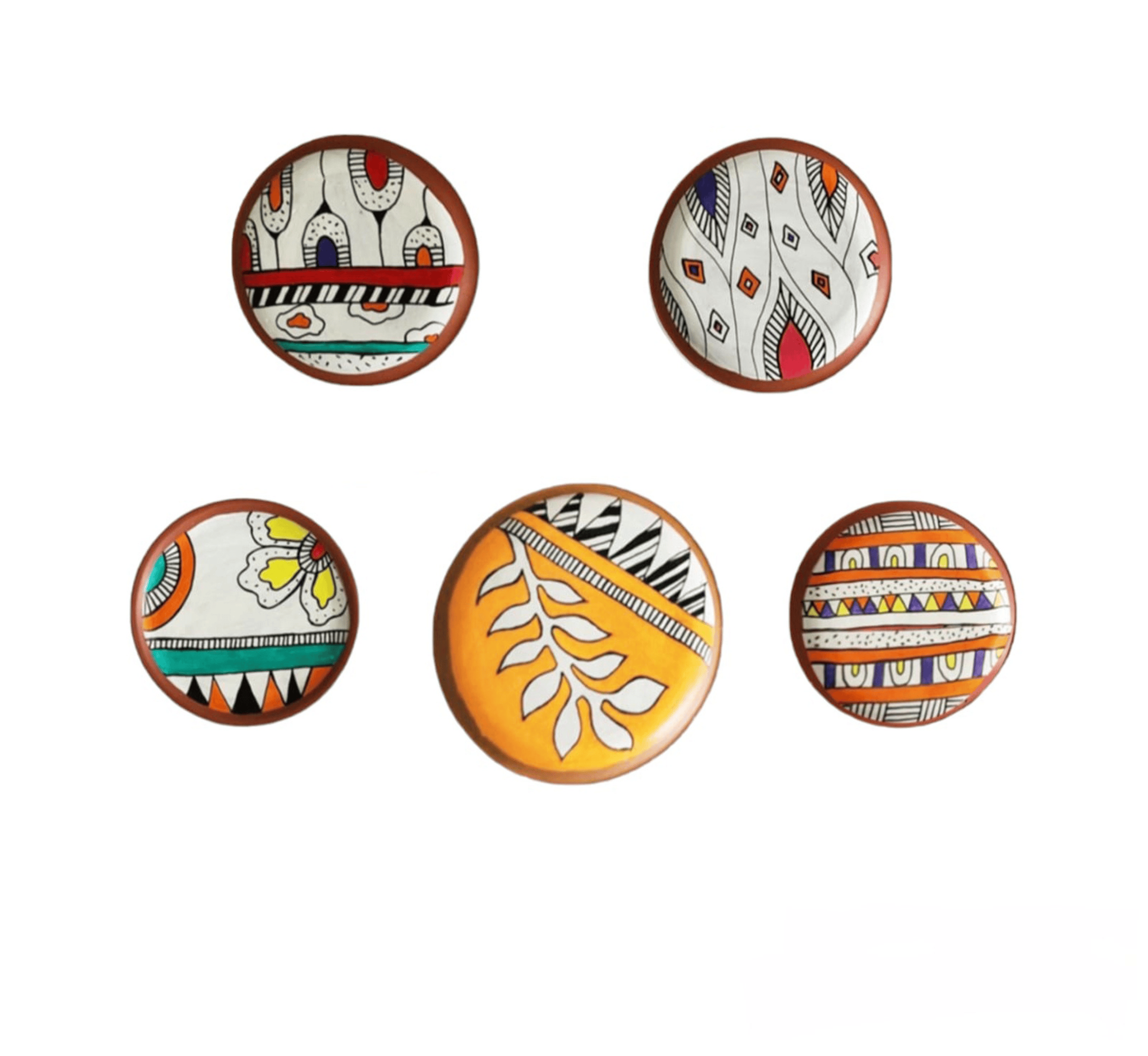 Gharaana Wall Decor Kala Pack of 5 Wall Plates