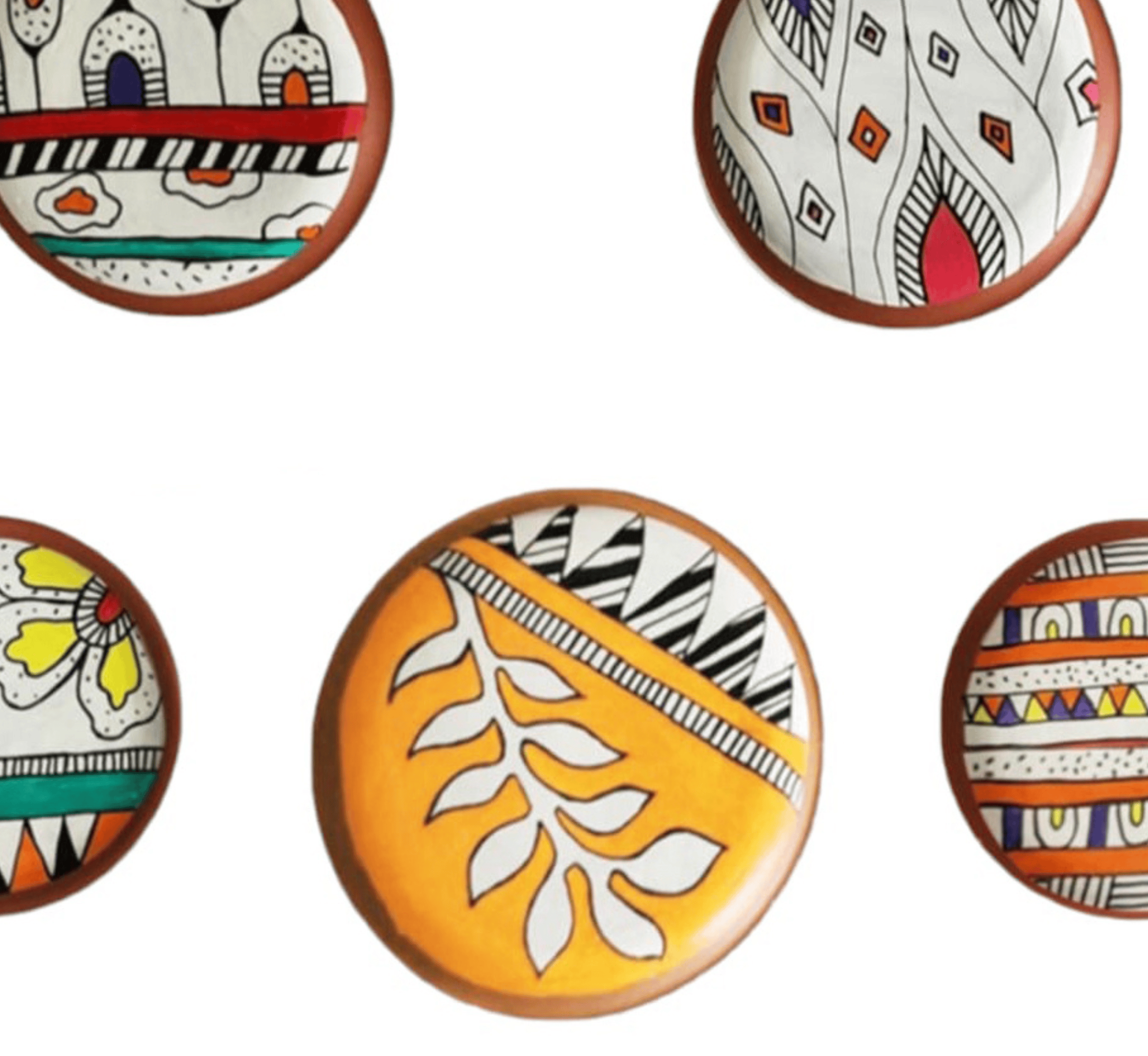 Gharaana Wall Decor Kala Pack of 5 Wall Plates