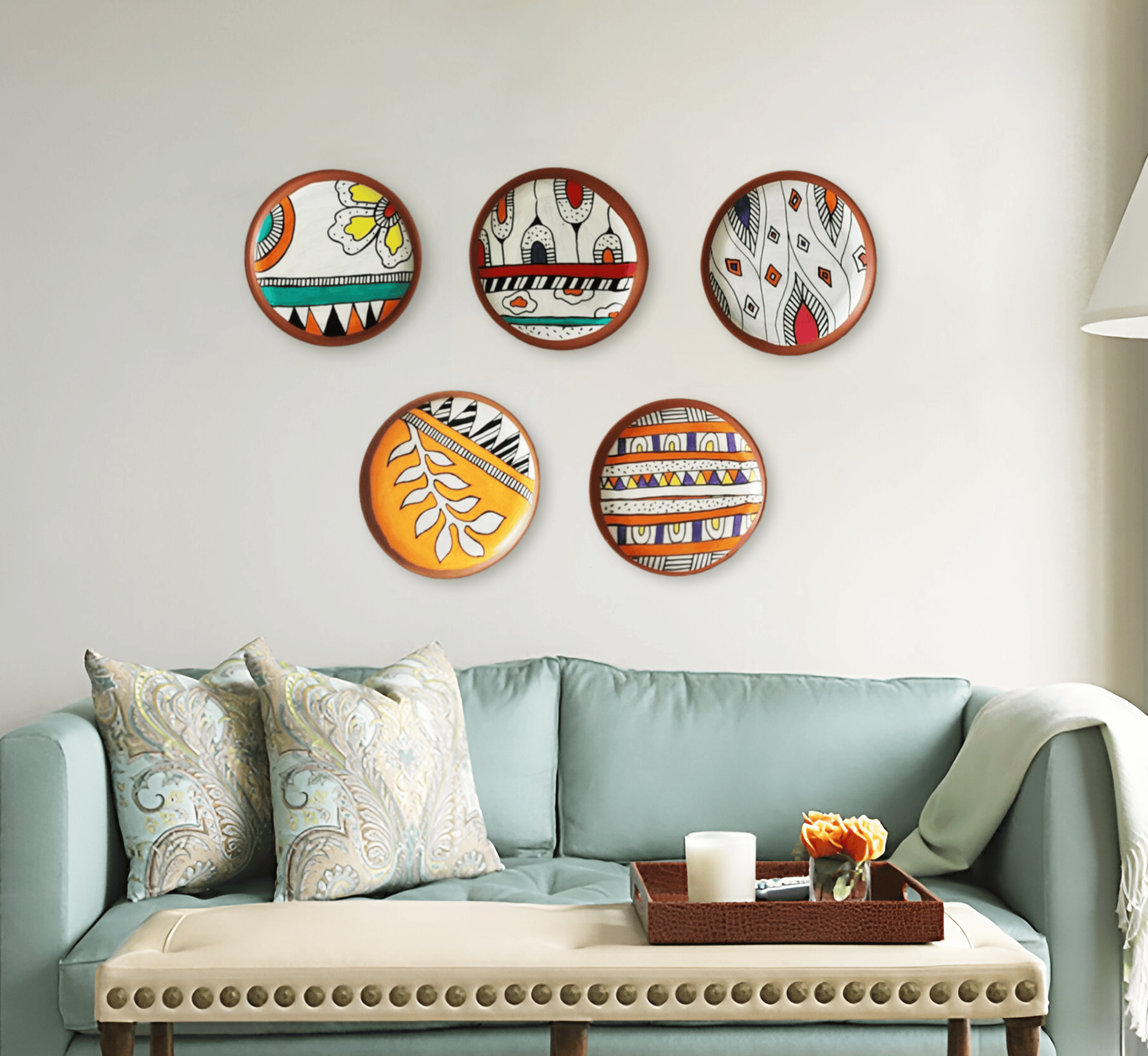 Gharaana Wall Decor Kala Pack of 5 Wall Plates